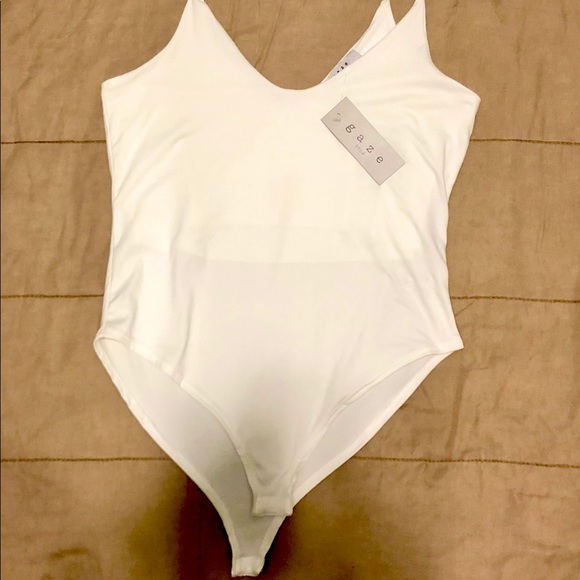 gaze Tops - NWT White Bodysuit